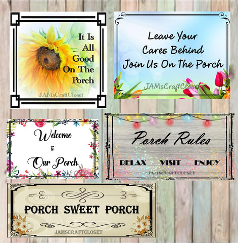 BUNDLE PORCH PATIO DECK 2 Graphic Design Downloads SVG PNG JPEG Files Sublimation Design Crafters Delight {{ JAMsCraftCloset }}