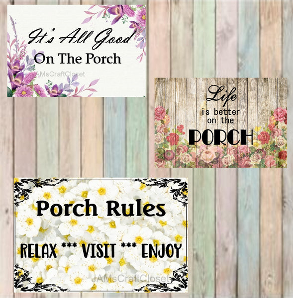 BUNDLE PORCH PATIO DECK 3 Graphic Design Downloads SVG PNG JPEG Files Sublimation Design Crafters Delight {{ JAMsCraftCloset }}