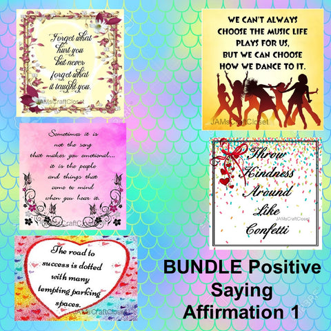 BUNDLE POSITIVE SAYING AFFIRMATION 1 Graphic Design Downloads SVG PNG JPEG Files Sublimation Design Crafters Delight {{ JAMsCraftCloset }}