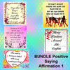BUNDLE POSITIVE SAYING AFFIRMATION 1 Graphic Design Downloads SVG PNG JPEG Files Sublimation Design Crafters Delight {{ JAMsCraftCloset }}