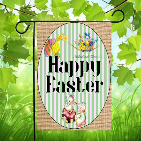 Garden Flag Digital Design Sublimation Graphic SVG-PNG-JPEG Download HAPPY EASTER EGG 4 Crafters Delight {{ JAMsCraftCloset }}