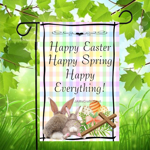 Garden Flag Digital Design Sublimation Easter Graphic SVG-PNG-JPEG Download HAPPY EASTER-SPRING-EVERYTHING Crafters Delight - DIGITAL GRAPHIC DESIGN - JAMsCraftCloset