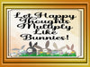 Garden Flag Digital Design Sublimation Easter Graphic SVG-PNG-JPEG Download LET HAPPY THOUGHTS MULTIPLY LIKE BUNNIES Crafters Delight {{ JAMsCraftCloset }}