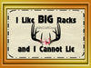 DEER License Plate Digital Graphic Design Download I LIKE BIG RACKS SVG-PNG Hunters Crafters Delight Sublimation {{ JAMsCraftCloset }}