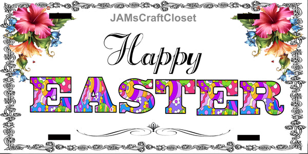 License Vanity Plate Front Plate Clever Funny Custom Plate Car Tag HAPPY EASTER Sublimation on Metal Gift Idea {{ JAMsCraftCloset }}