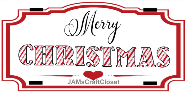 License Vanity Plate Front Plate Clever Funny Custom Plate Car Tag MERRY CHRISTMAS CANDY CANE Sublimation on Metal Gift Idea {{ JAMsCraftCloset }}