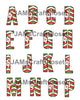 ALPHABET SET Digital Graphic Design Typography Clipart SVG-PNG Sublimation RED WHITE GREEN SANTA Design Download Crafters Delight {{ JAMsCraftCloset }}