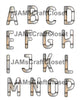 ALPHABET SET Digital Graphic Design Typography Clipart SVG-PNG Sublimation STEEL SILVER CHROME METALIC Industrial Design Download Crafters Delight {{ JAMsCraftCloset }}