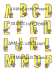 ALPHABET SET Digital Graphic Design Typography Clipart SVG-PNG Sublimation ZOO ANIMALS 2 YELLOW CHECKERED Design Download Crafters Delight {{ JAMsCraftCloset }}