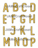 ALPHABET SET Digital Graphic Design Typography Clipart SVG-PNG Sublimation GOLD FOIL METALIC Industrial Design Download Crafters Delight {{ JAMsCraftCloset }}