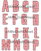 ALPHABET SET Digital Graphic Design Typography Clipart SVG-PNG Sublimation RED WHITE ZIGZAG SQUARE DOTS Design Download Crafters Delight {{ JAMsCraftCloset }}