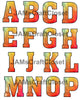 ALPHABET SET Digital Graphic Design Typography Clipart SVG-PNG Sublimation RED ORANGE YELLOW FOG Design Download Crafters Delight {{ JAMsCraftCloset }}