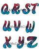 ALPHABET SET Digital Graphic Design Typography Clipart SVG-PNG Sublimation RED BLUE GREEN FOG Design Download Crafters Delight {{ JAMsCraftCloset }}