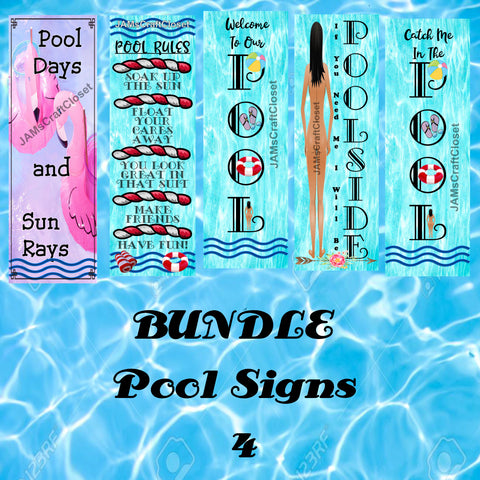 BUNDLE POOL SIGNS 4 Graphic Design Downloads SVG PNG JPEG Files Sublimation Design Crafters Delight {{ JAMsCraftCloset }}