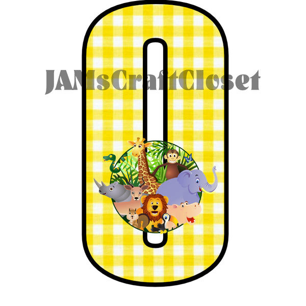 NUMBER SETS Digital Graphic Design Typography Clipart SVG-PNG Sublimation ZOO ANIMALS 2 YELLOW CHECKERED Design Download Crafters Delight {{ JAMsCraftCloset }}