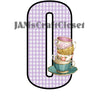 NUMBER SETS Digital Graphic Design Typography Clipart SVG-PNG Sublimation TEA CUPS PURPLE CHECKERED Design Download Crafters Delight {{ JAMsCraftCloset }}