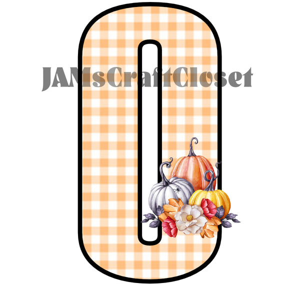 NUMBER SETS Digital Graphic Design Typography Clipart SVG-PNG Sublimation PUMPKINS FLOWERS ORANGE CHECKERED Design Download Crafters Delight {{ JAMsCraftCloset }}