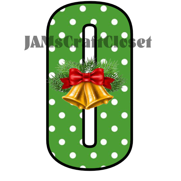 NUMBER SETS Digital Graphic Design Typography Clipart SVG-PNG Sublimation WHITE DOTS GREEN BACKGROUND BELLS Holiday Christmas Design Download Crafters Delight {{ JAMsCraftCloset }}