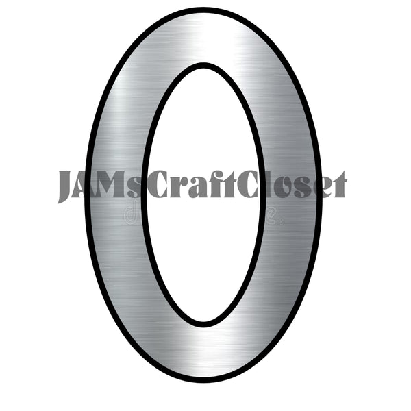 NUMBER SETS Digital Graphic Design Typography Clipart SVG-PNG Sublimation BRUSHED METAL METALIC Industrial Design Download Crafters Delight {{ JAMsCraftCloset }}