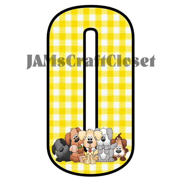 NUMBER SETS Digital Graphic Design Typography Clipart SVG-PNG Sublimation PUPPIES YELLOW CHECKERED Design Download Crafters Delight {{ JAMsCraftCloset }}