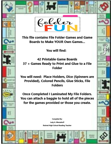 File Folder Games and Game Boards to Make YOUR Own Hands On Teacher Resource {{ JAMsCraftCloset }}