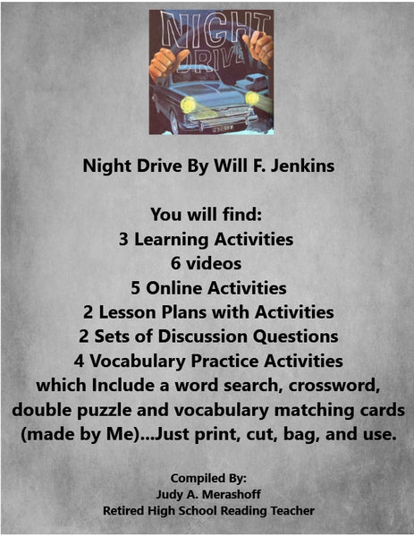 Night Drive by Will F. Jenkins Supplemental Activities {{ JAMsCraftCloset }}