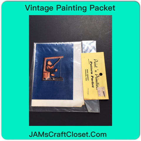 Vintage DIY Painting Packet #12 Bear Fishing JAMsCraftCloset