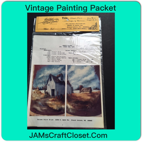 Vintage DIY Painting Packet #16 Another House and Barn Along the River JAMsCraftCloset