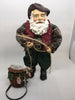 Vintage Fisherman Santa Standing With a Pole Net and Fishing Basket {{ JAMsCraftCloset }}