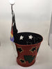 Vintage Metal Santa Candle Holder With Cutout Stars and Hole Punched Christmas Trees {{ JAMsCraftCloset }}