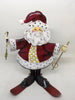 Vintage Metal Skiing Santa on Red Skies Holiday Christmas Decor Gift Idea {{ JAMsCraftCloset }}