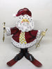 Vintage Metal Skiing Santa on Red Skies Holiday Christmas Decor Gift Idea {{ JAMsCraftCloset }}