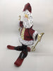 Vintage Metal Skiing Santa on Red Skies Holiday Christmas Decor Gift Idea {{ JAMsCraftCloset }}