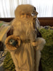 Vintage Table Top Santa in White and Red Holding a Staff and a Blue Bird Nest {{ JAMsCraftCloset }}