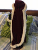 Vintage Table Top Santa in White and Green Holding a Wreath and Bag of Pine Cones and Berries {{ JAMsCraftCloset }}