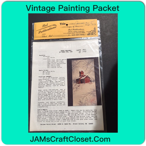 Vintage DIY Painting Packet #20 Snowy Grainery JAMsCraftCloset