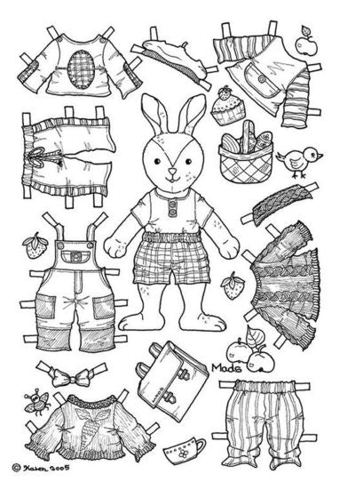 FREE Coloring Pages Paper Doll Patterns Style 25