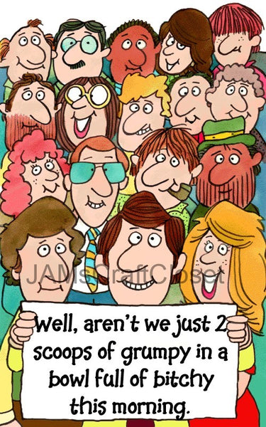 TWO SCOOPS OF GRUMPY Digital Graphic SVG-PNG-JPEG Download Positive Saying Love Crafters Delight {{ JAMsCraftCloset }}