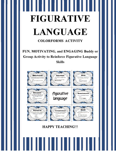 Figurative Language Colorforms Hands On Group Activity Using Crayons Fun Teacher Resource {{ JAMsCraftCloset }}