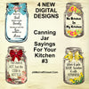 BUNDLE CANNING JARS 3 Graphic Design Positive Saying Kitchen Decor Downloads SVG PNG JPEG Files Sublimation Design Crafters Delight {{ JAMsCraftCloset }}