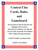 Context Clue Cards, Rules, and Gameboard Teacher Resources Fun Engaging {{ JAMsCraftCloset }}