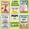 Garden Flag Digital Design Sublimation Easter Graphic SVG-PNG-JPEG Download PRICKS ARE NOT ALLOWED Crafters Delight - DIGITAL GRAPHIC DESIGN - JAMsCraftCloset