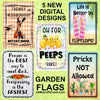 Garden Flag Digital Design Sublimation Easter Graphic SVG-PNG-JPEG Download PRICKS ARE NOT ALLOWED Crafters Delight {{ JAMsCraftCloset }}