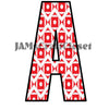 ALPHABET SET Digital Graphic Design Typography Clipart SVG-PNG Sublimation RED WHITE ZIGZAG SQUARE DOTS Design Download Crafters Delight {{ JAMsCraftCloset }}