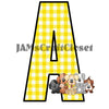 ALPHABET SET Digital Graphic Design Typography Clipart SVG-PNG Sublimation PUPPIES YELLOW CHECKERED Design Download Crafters Delight {{ JAMsCraftCloset }}