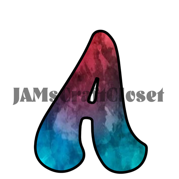 ALPHABET SET Digital Graphic Design Typography Clipart SVG-PNG Sublimation RED BLUE GREEN FOG Design Download Crafters Delight {{ JAMsCraftCloset }}