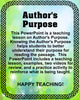 PowerPoint Teacher Resource Lesson for AUTHOR'S PURPOSE Lesson Review Games Quiz Happy Teaching {{ JAMsCraftCloset }}