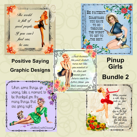 BUNDLE PINUP GIRLS 2 Graphic Design Downloads SVG PNG JPEG Files Crafters Delight {{ JAMsCraftCloset }}