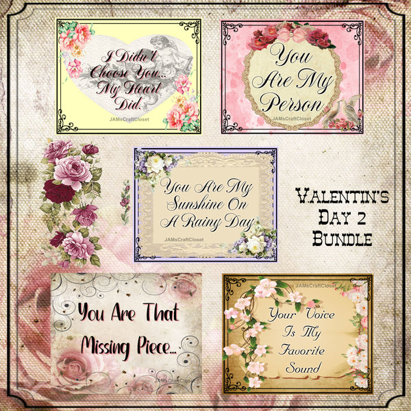 BUNDLE VALENTINE'S 2 Sayings Quotes Digital Graphic Design Wall Art Downloads SVG PNG JPEG Files Sublimation Design Crafters Delight {{ JAMsCraftCloset }}