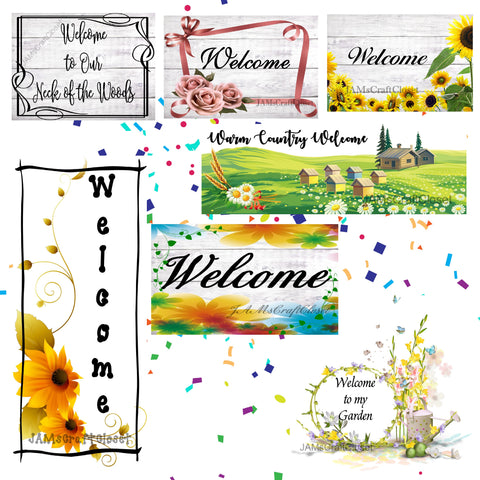 BUNDLE WELCOME Graphic Design Downloads SVG PNG JPEG Files Country Sublimation Design Crafters Delight {{ JAMsCraftCloset }}